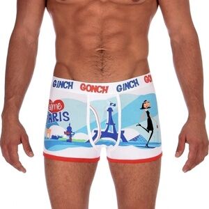 GINCH Gonch Briefs I Love Paris Statement Graphic Underwear Trunk Tightie NIP